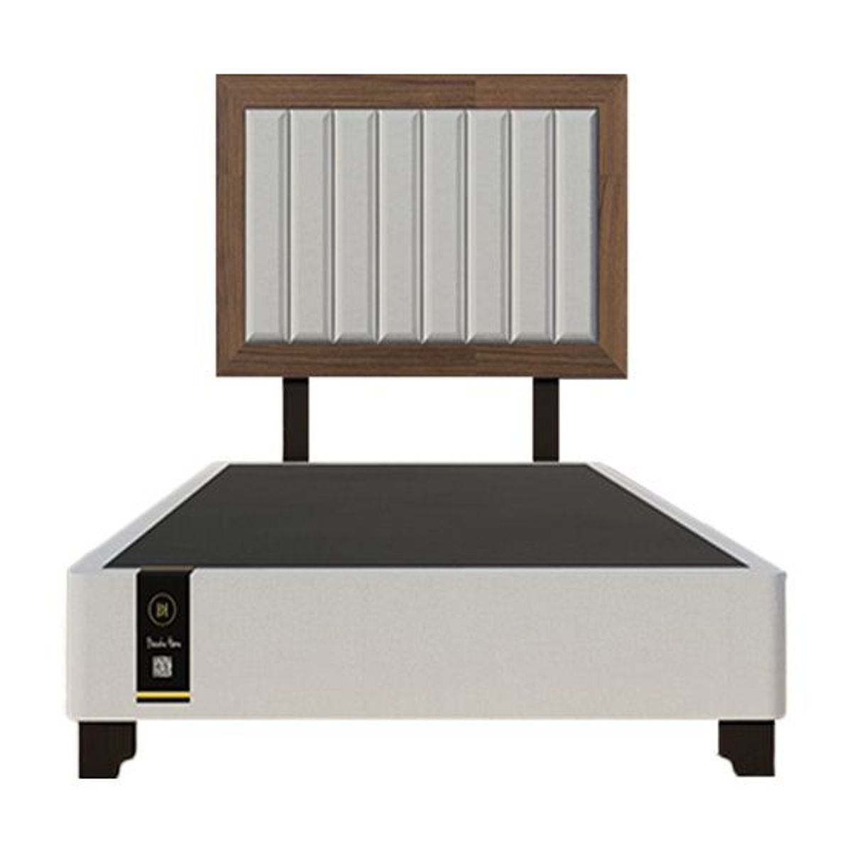 BARAKA HOME - Dormitorio Lugo + Cabecera patas ajustables 1.5 plz - Gris Claro y Catania