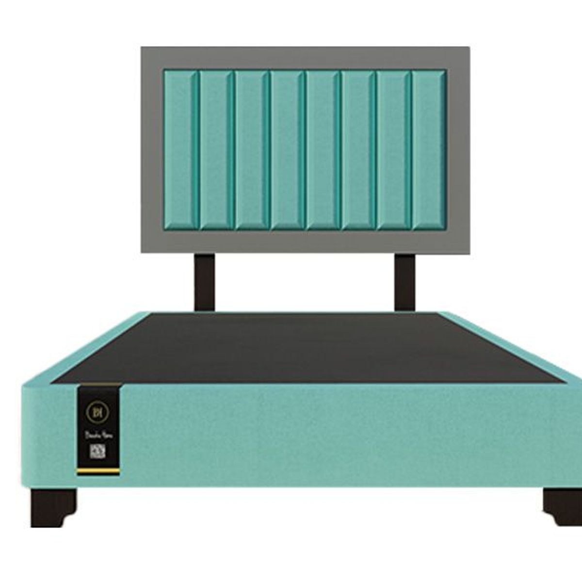 BARAKA HOME - Dormitorio Lugo + Cabecera patas ajustables 2 plz - Jade y Gris Grafico