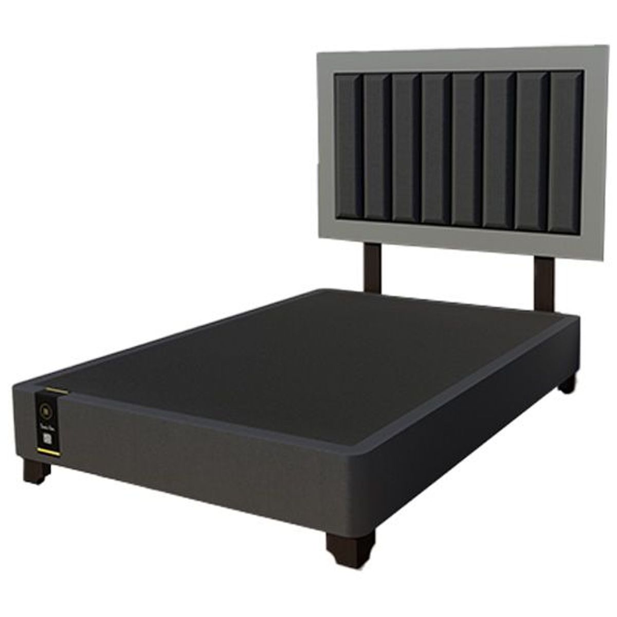BARAKA HOME - Dormitorio Lugo + Cabecera patas ajustables 2 plz - Negros y Gris Grafico