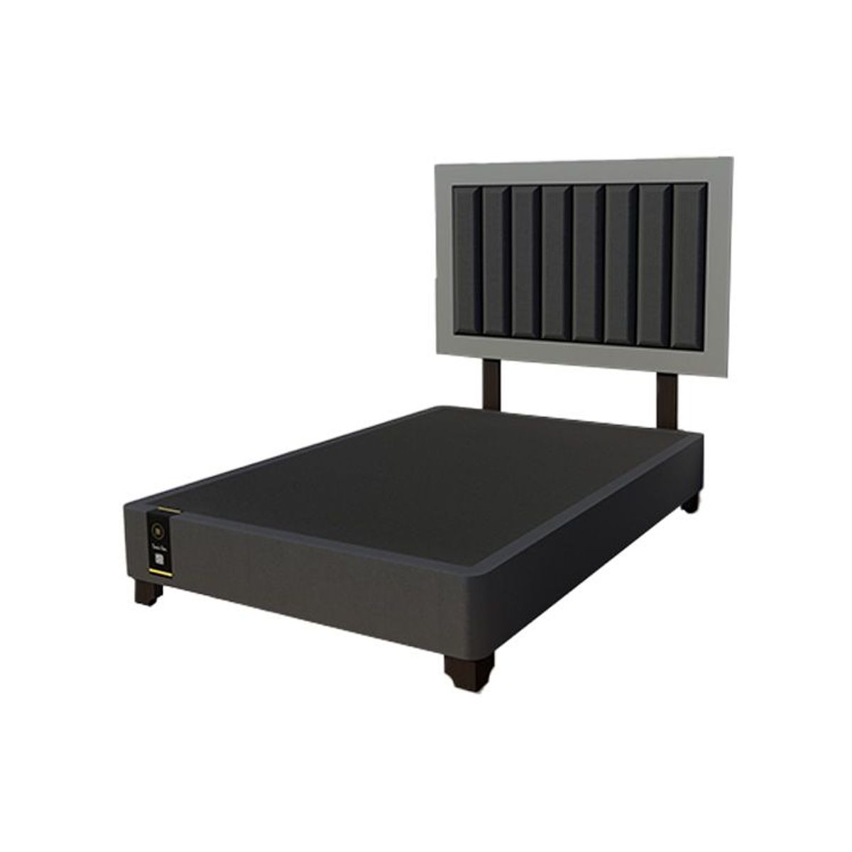 BARAKA HOME - Dormitorio Lugo + Cabecera patas ajustables 2 plz - Negros y Gris Grafico