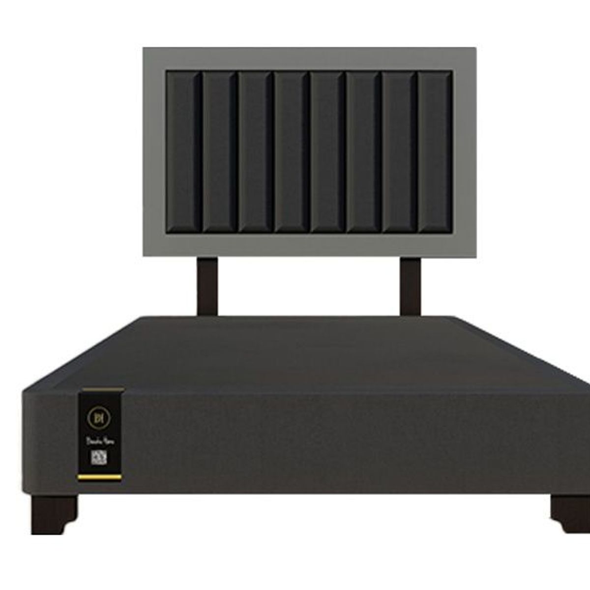 BARAKA HOME - Dormitorio Lugo + Cabecera patas ajustables 2 plz - Negros y Gris Grafico
