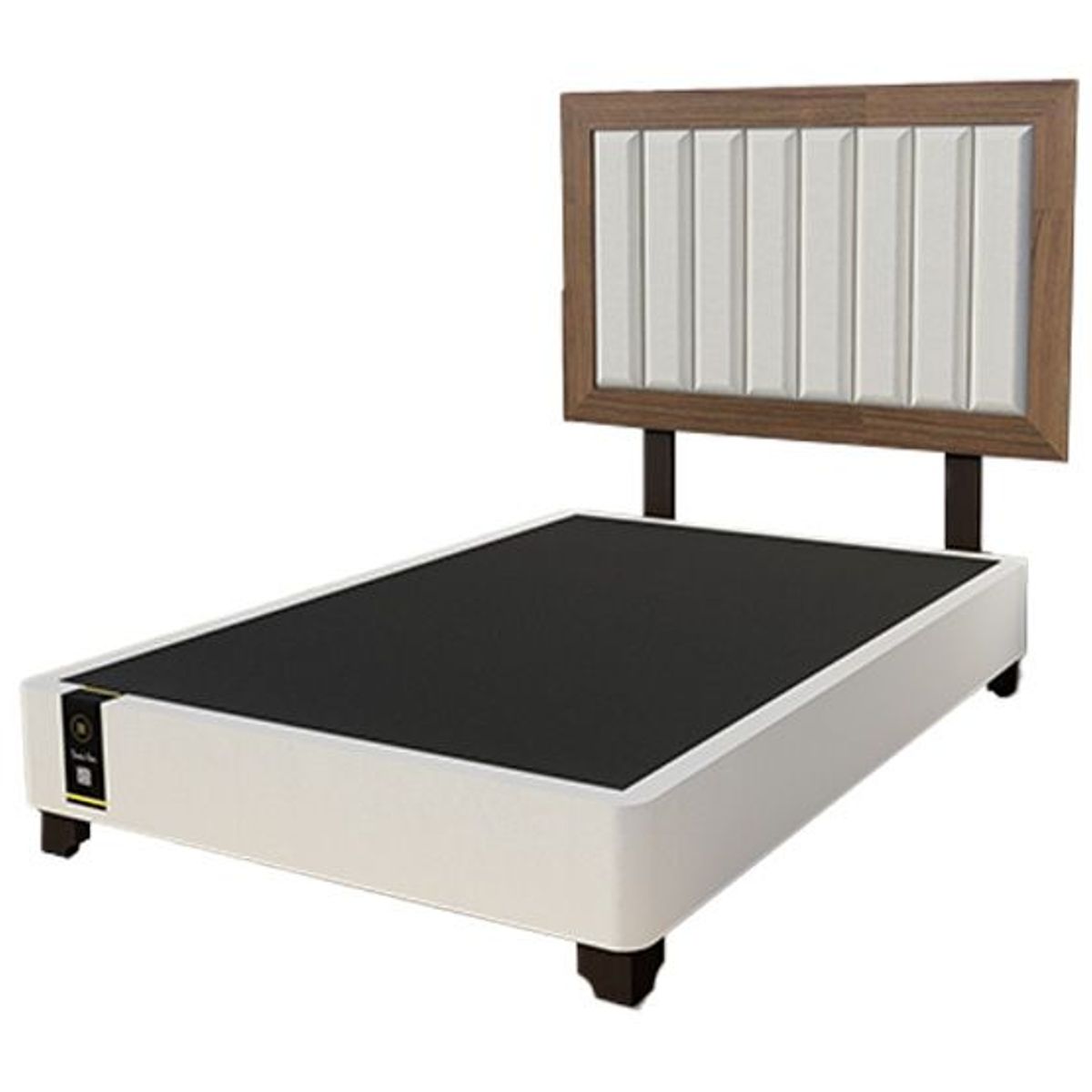 BARAKA HOME - Dormitorio Lugo + Cabecera patas ajustables 2 plz - Gris Claro y Catania