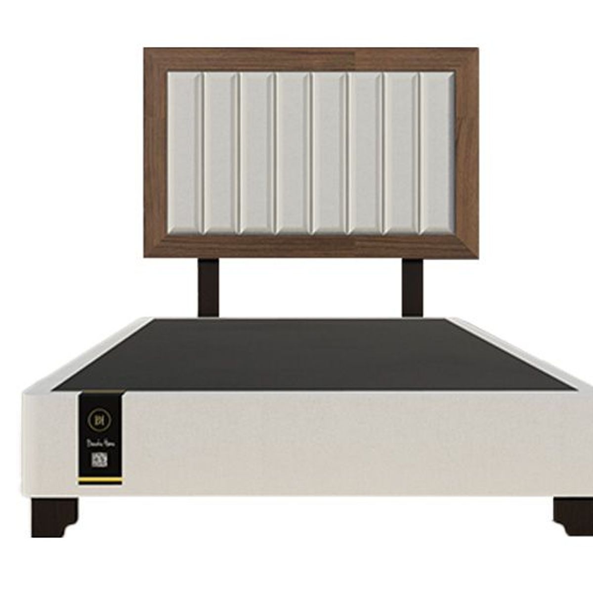 BARAKA HOME - Dormitorio Lugo + Cabecera patas ajustables 2 plz - Gris Claro y Catania