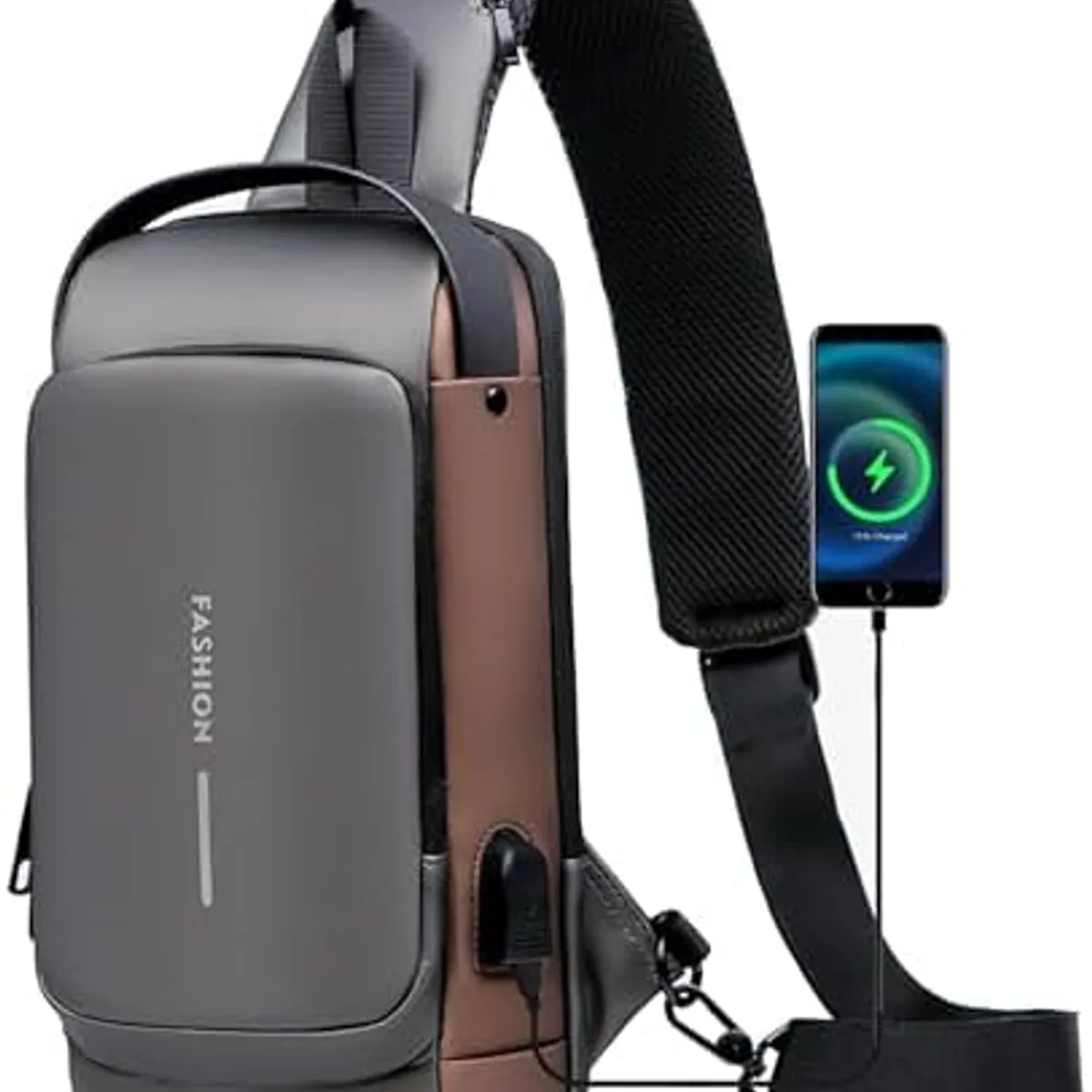 GEN - Pechera morral para hombre elegante de alta calidad Gris