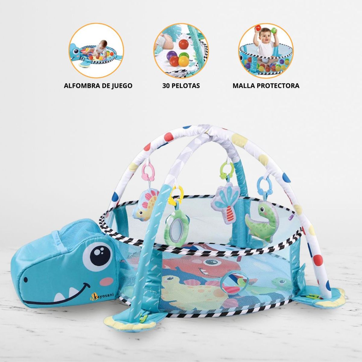 DOUX BEBE - Gimnasio Para Bebé 4 en 1 »DINO REX»