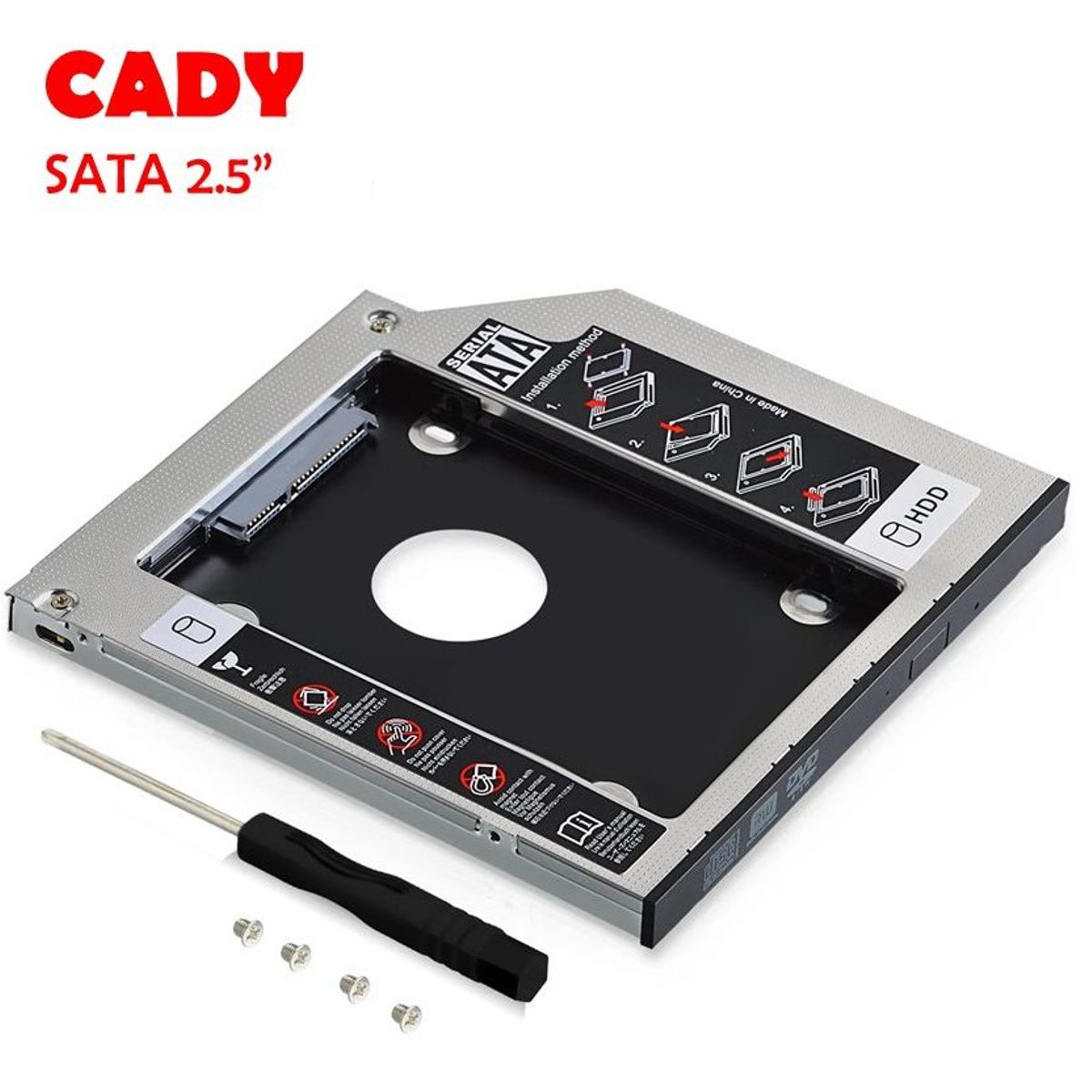 GENERICO - Caddy 9.5mm Adaptador para Disco duro solido SSD Laptop