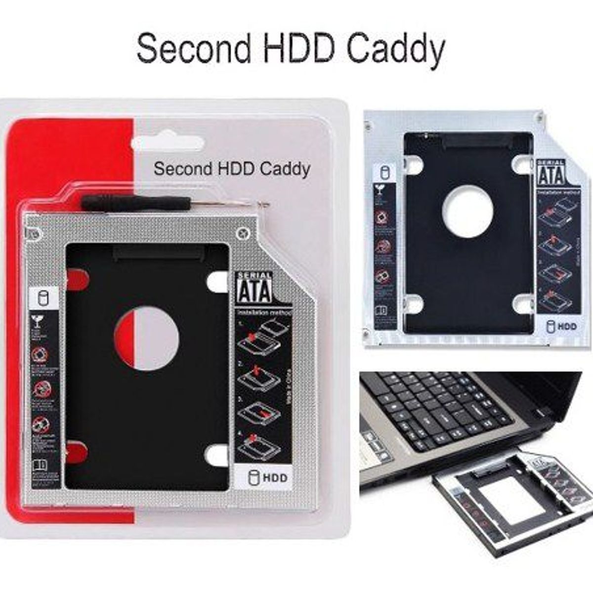 GENERICO - Adaptador para Disco duro solido SSD Laptop  Caddy 9.5mm