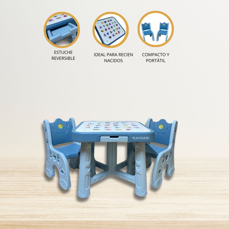 DOUX BEBE - Silla Escritorio 3 en 1 «CHILDESK» Ligth Blue