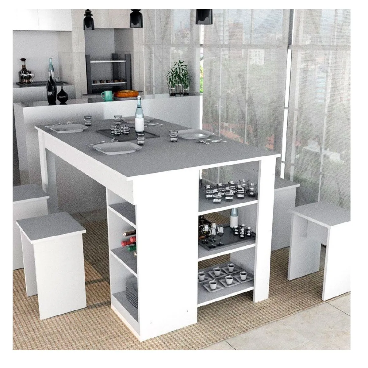 GENERICO - COMEDOR LAGO - LA CASA DEL MUEBLERO - BLANCO