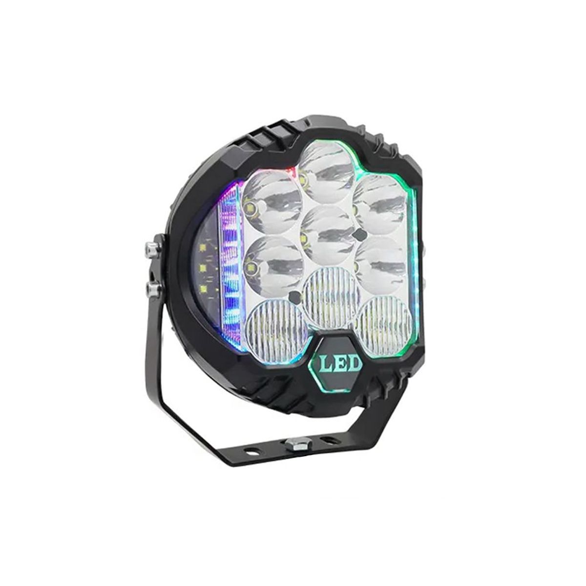 GENERICO - Faro Force 7 pulgadas Luz Blanca Con DRL RGB 9000LM