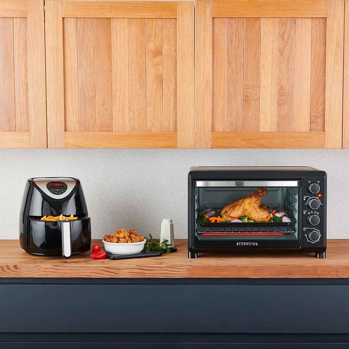 BLACKLINE - Horno Eléctrico 38 Litros Negro