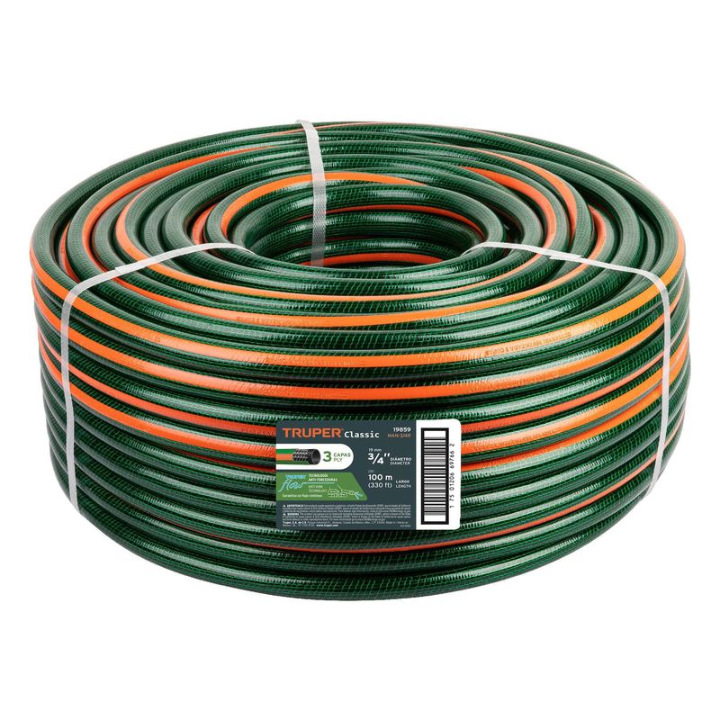 TRUPER - Manguera de riego de 3/4" reforzada 100 metros Truper