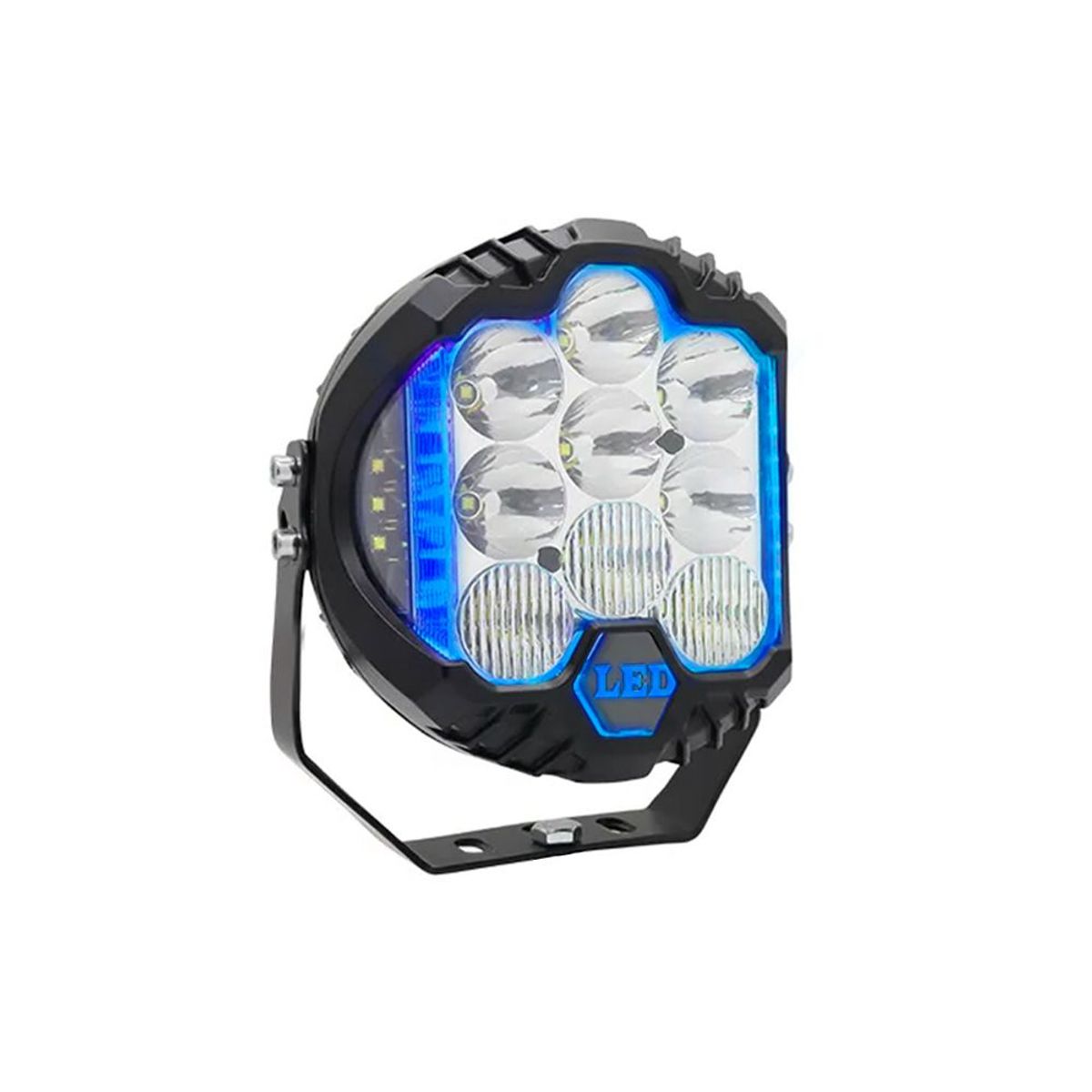 GENERICO - Faro Force 5 pulgadas Luz Blanca Con DRL Azul 7000LM