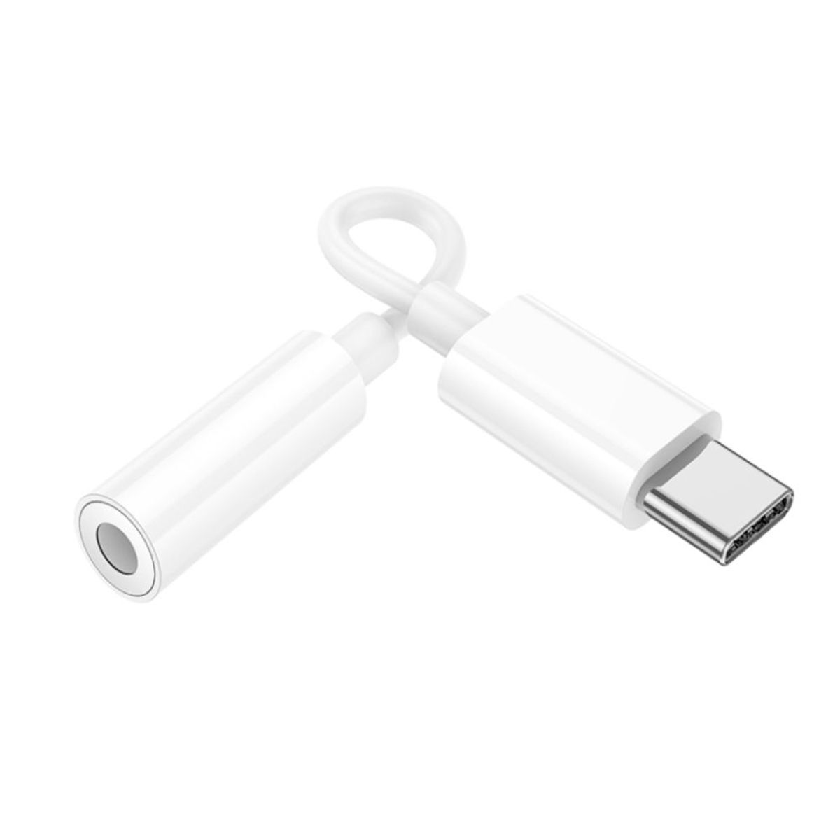 HOCO - Adaptador Audifono Jack de 3,5 mm  a Tipo C Blanco HOCO LS35