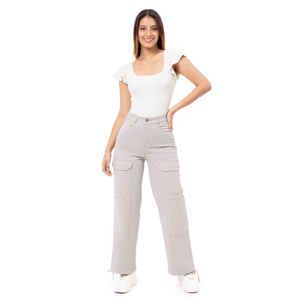 PIONIER - Pantalon Cargo Drill Stretch Zalin Mujer