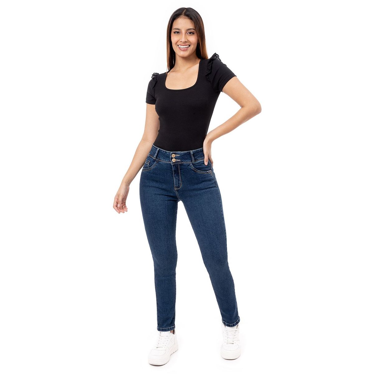 PIONIER - Pantalon Moda Denim Stretch Mujer Hamaris