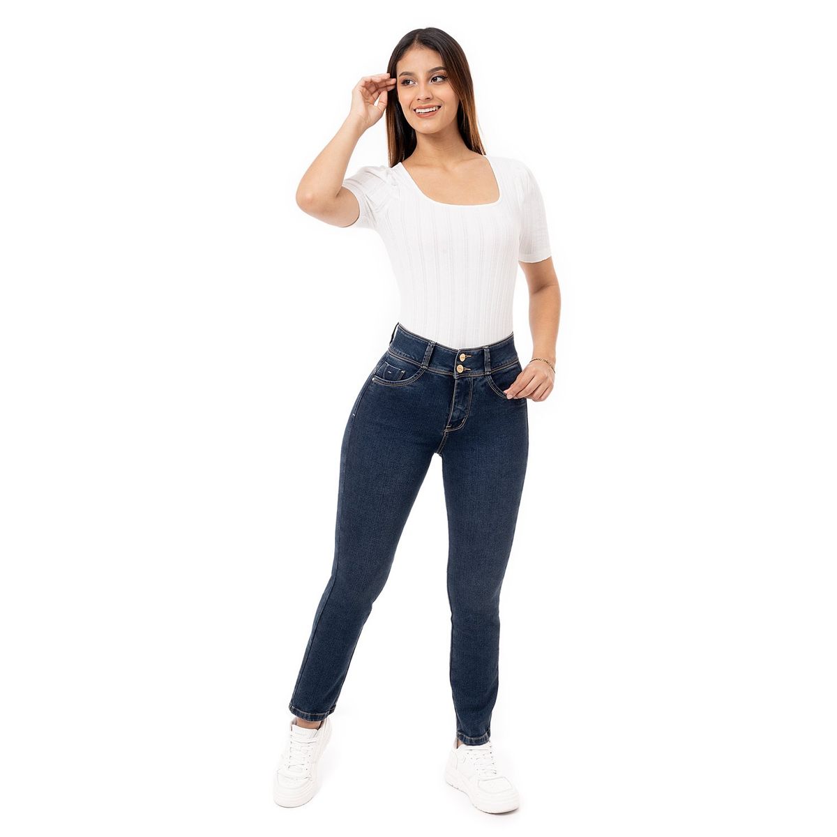 PIONIER - Pantalon Moda Denim Stretch Ninha Mujer