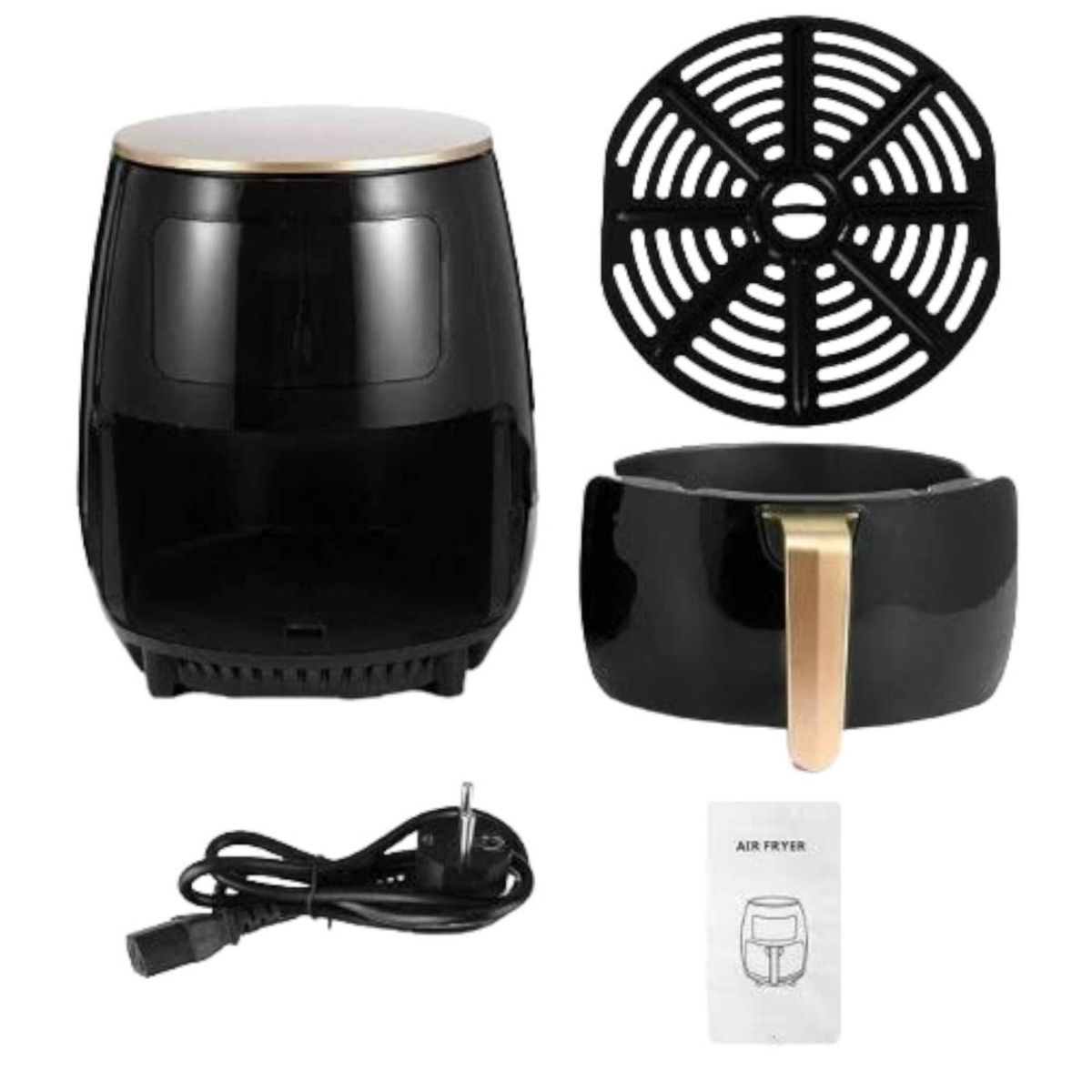 OEM - Freidora de Aire 6Litros Black 2400W Temp hasta 200°C