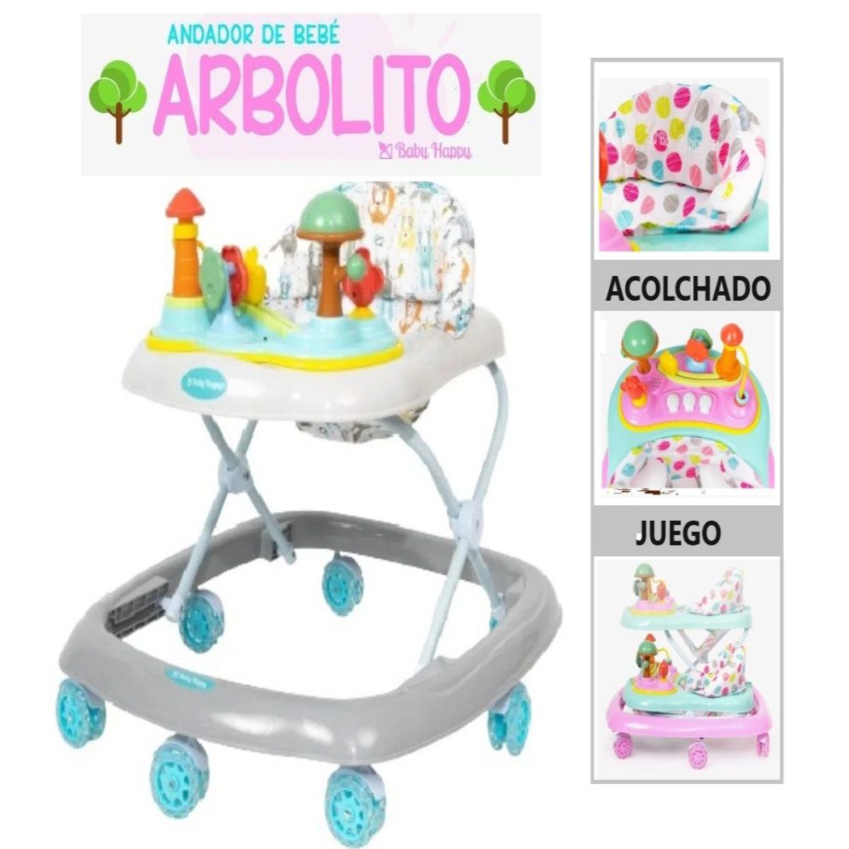 BABY HAPPY - Hi Baby Andador Musical Arbolito Gris