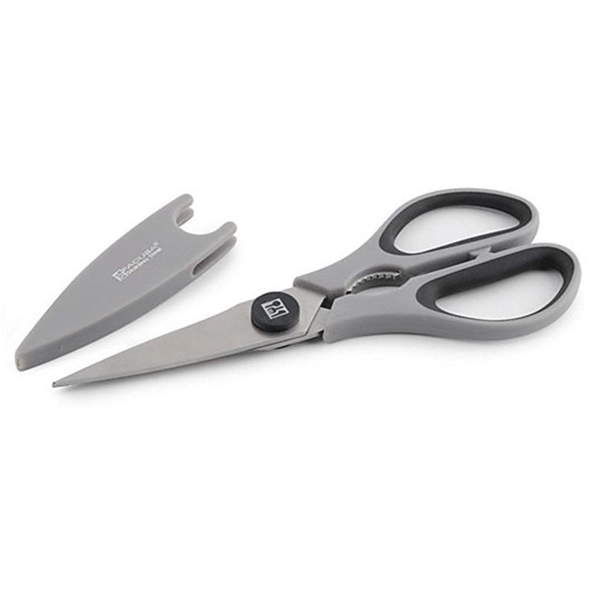 FACUSA - Tijera de Cocina Mango Gris con Funda Imantada