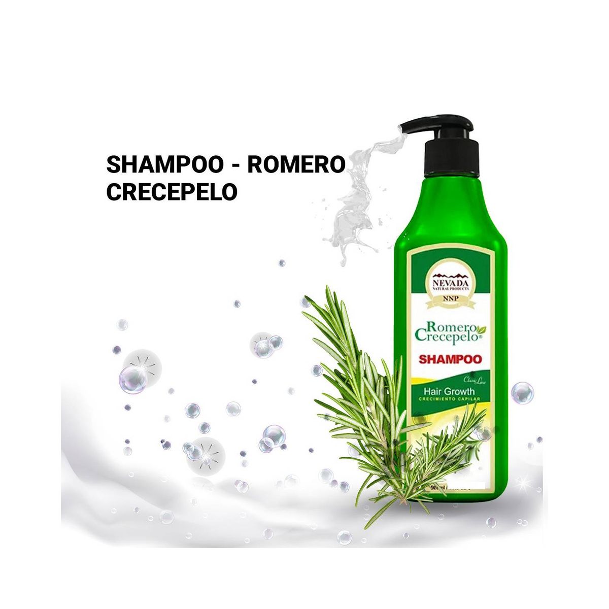 NEVADA NATURAL PRODUCTS - Shampoo Romero Crecepelo 320 ml.