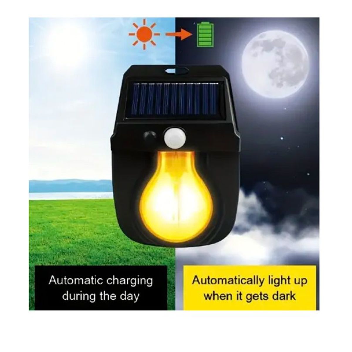 GENERICO - Kit 2 Lámpara Foco Luz Led Solar con Sensor de Movimiento Recargable