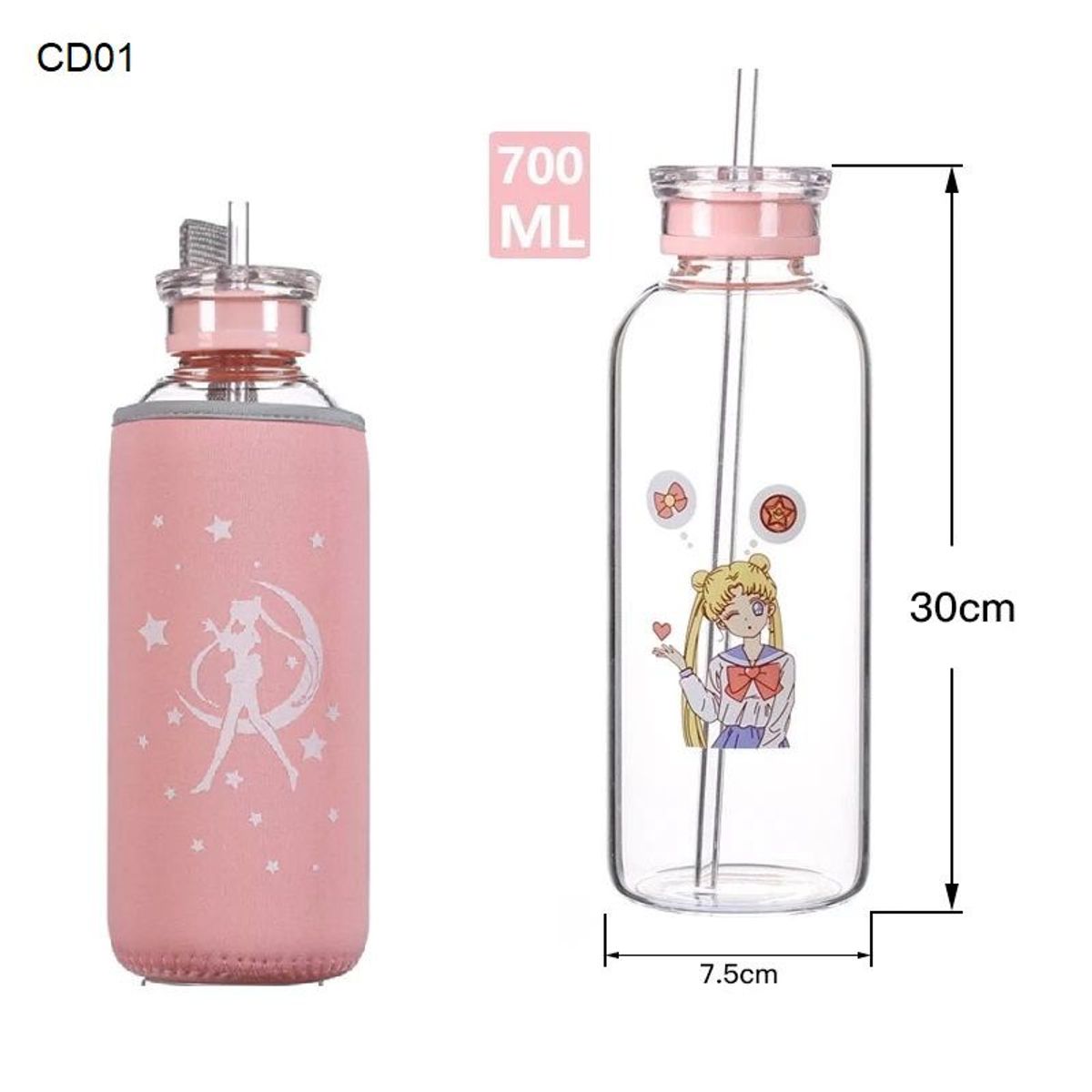 GENERICO - BOTELLA TOMATODO CON SORBETE ANIME SAILORMOON 700ML CD01.