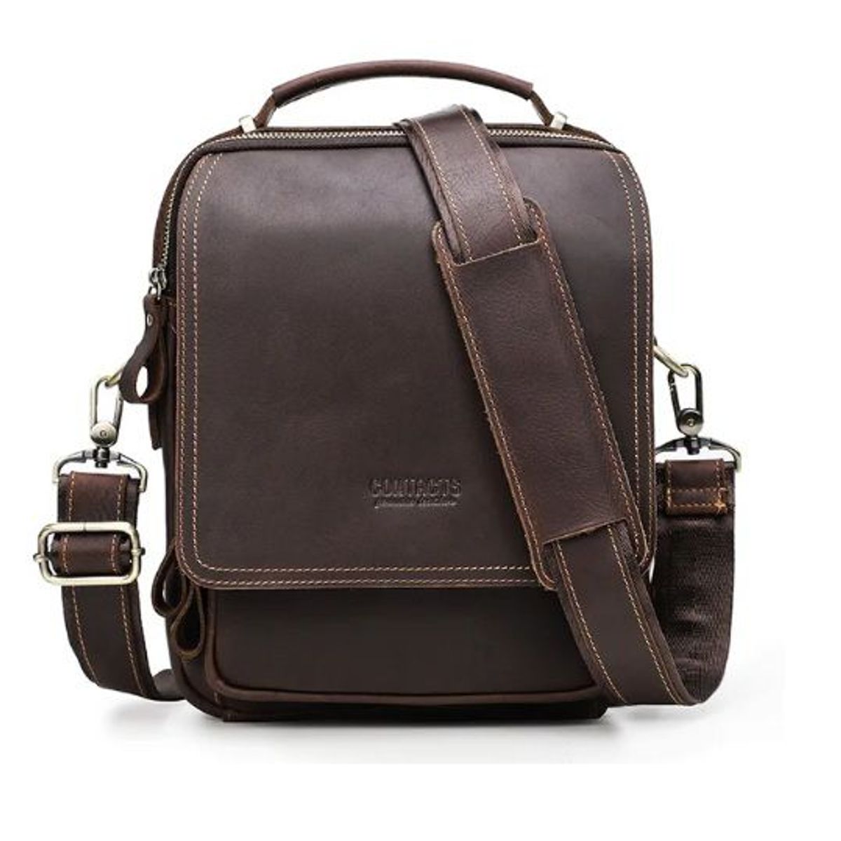 CONTACTS - Morral de Hombro de cuero genuino Marron Contacts MB200 Hombres