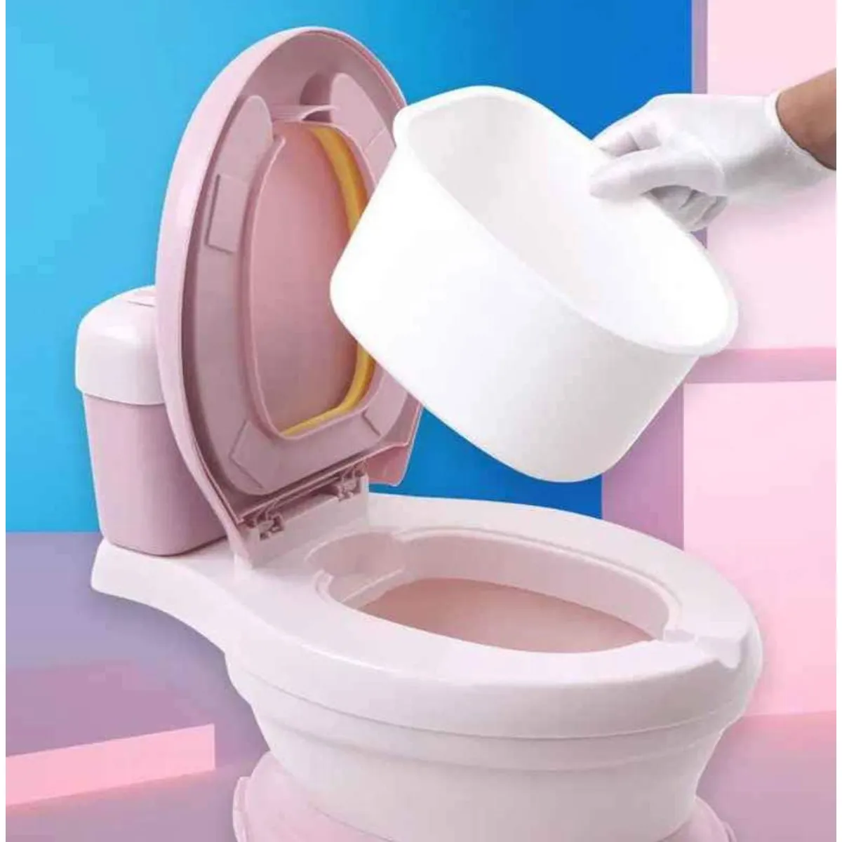 GENERICO - BACÍN DE ENTRENAMIENTO CELESTE + TOALLITAS HÚMEDAS