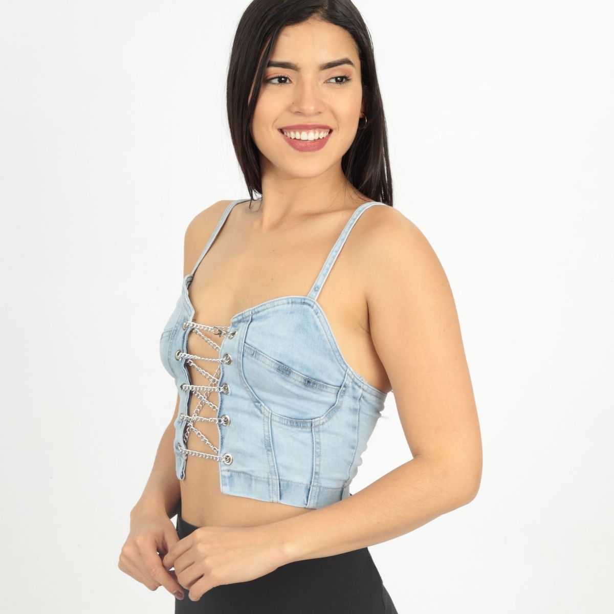 BENCUS JEANS - Top Jean Mujer Cadenas Moda Colombiana Exclusivo