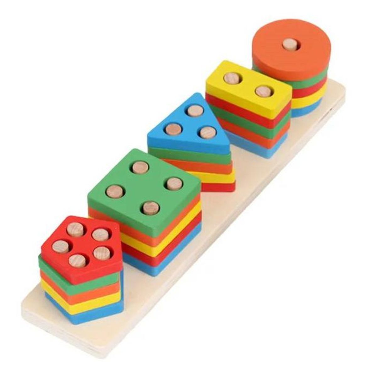 GENERICO - Juguete Didáctico con Encaje de 5 Figuras Geométricas