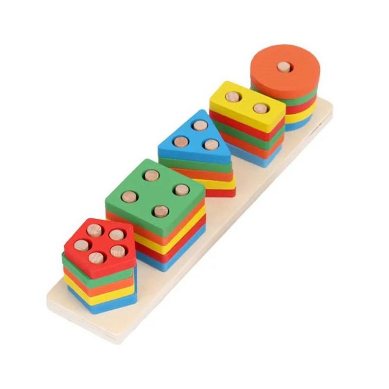 GENERICO - Juguete Didáctico con Encaje de 5 Figuras Geométricas