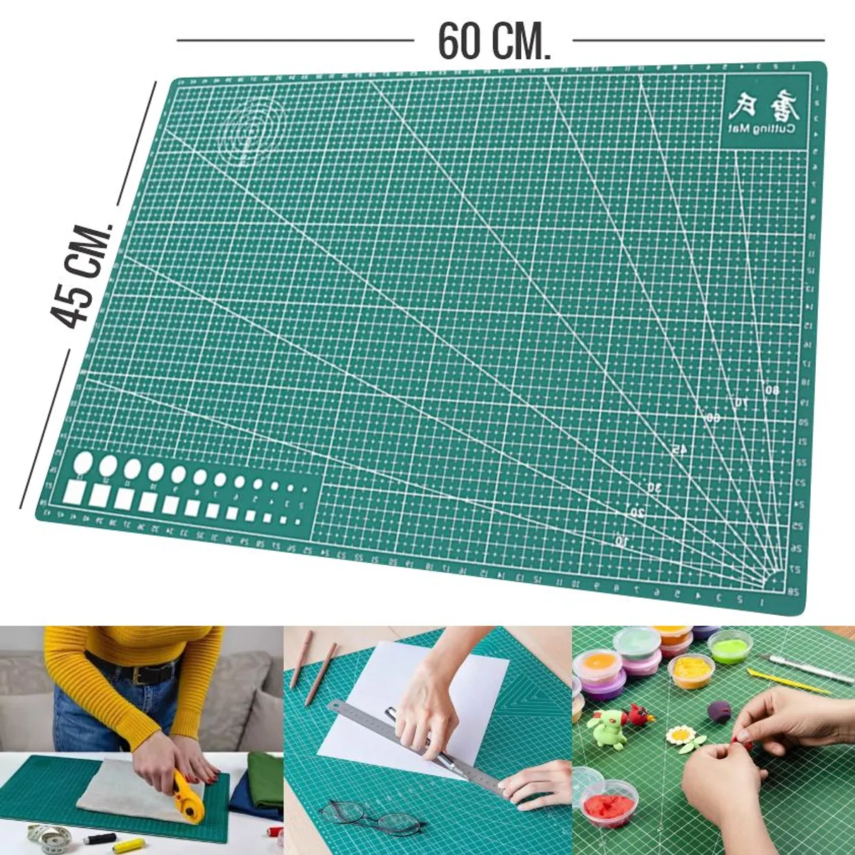 GENERICO - Cutting Mat A2 Plancha de corte 60x45 cm autocurativa Verde