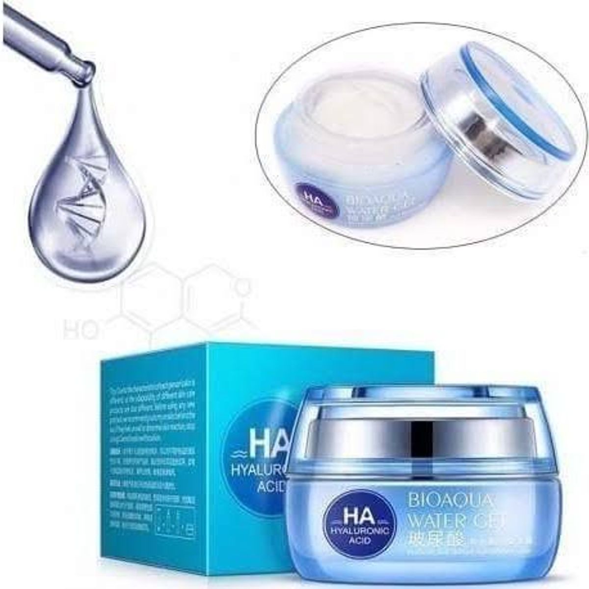 BIOAQUA - Limpiador Facial y Crema Hidratante de Acido Hialuronico Water Get