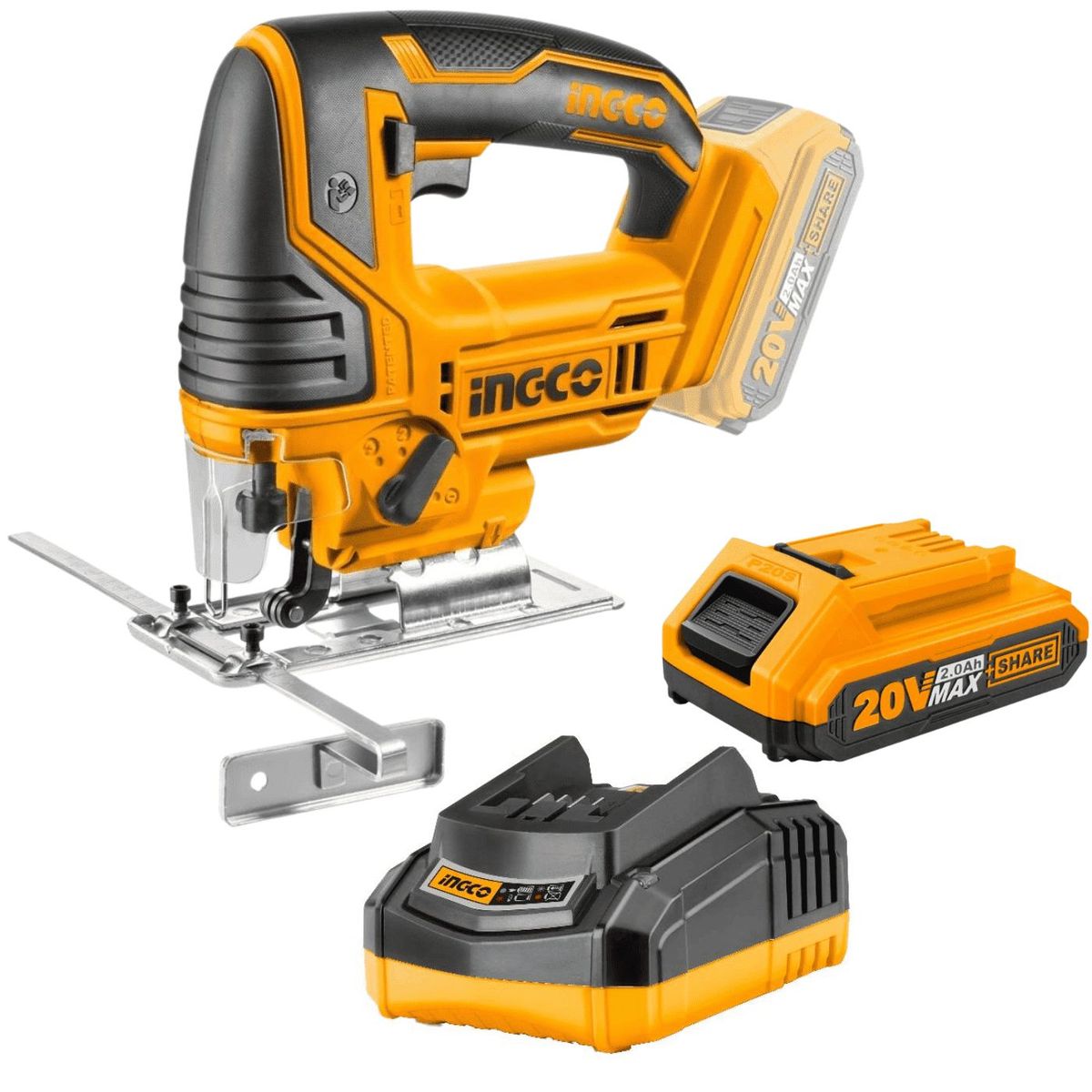 INGCO TOOLS - Sierra Caladora 20V incluye cargador y bateria 2ah Ingco