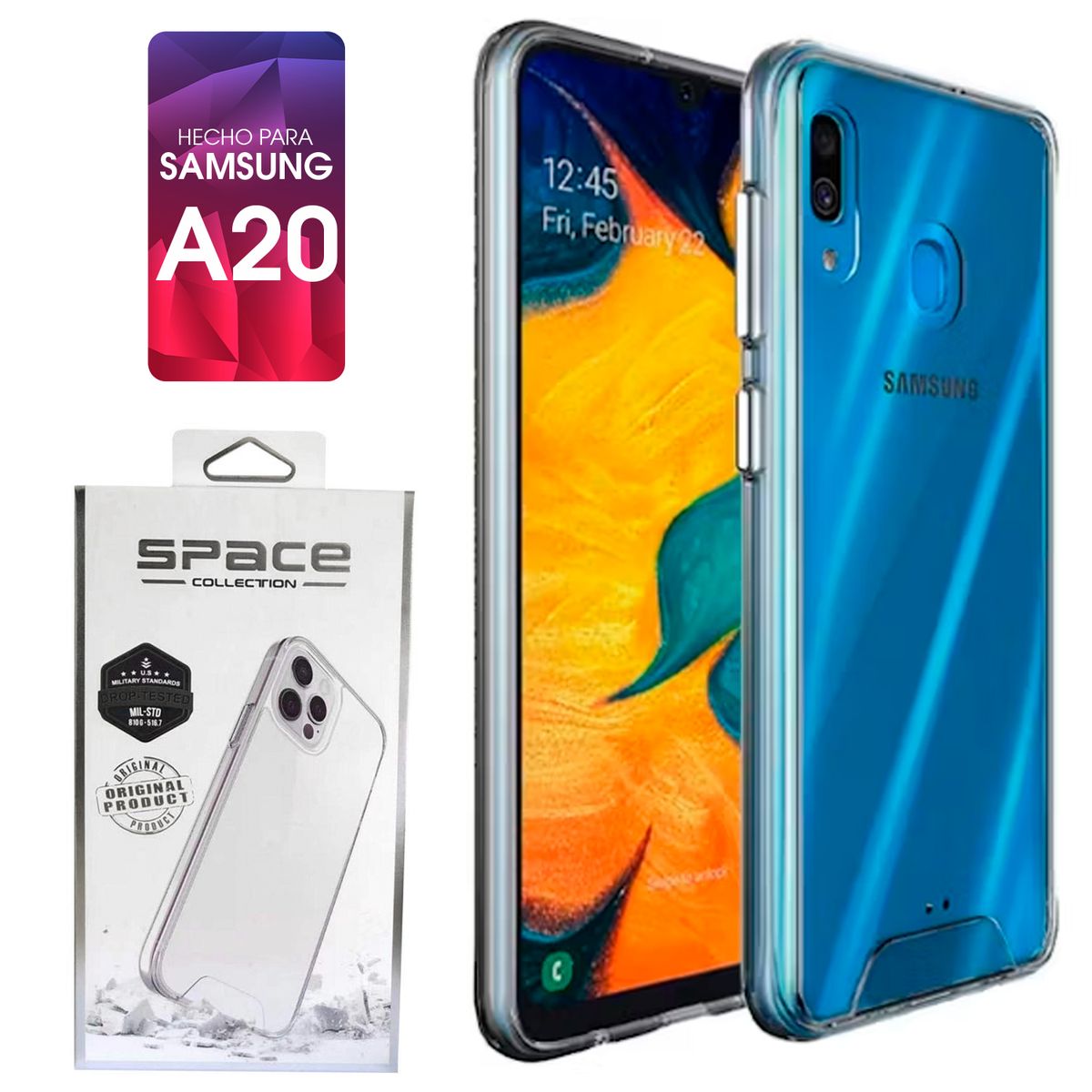 SPACE - Case Space Para Samsung A20 Transparente