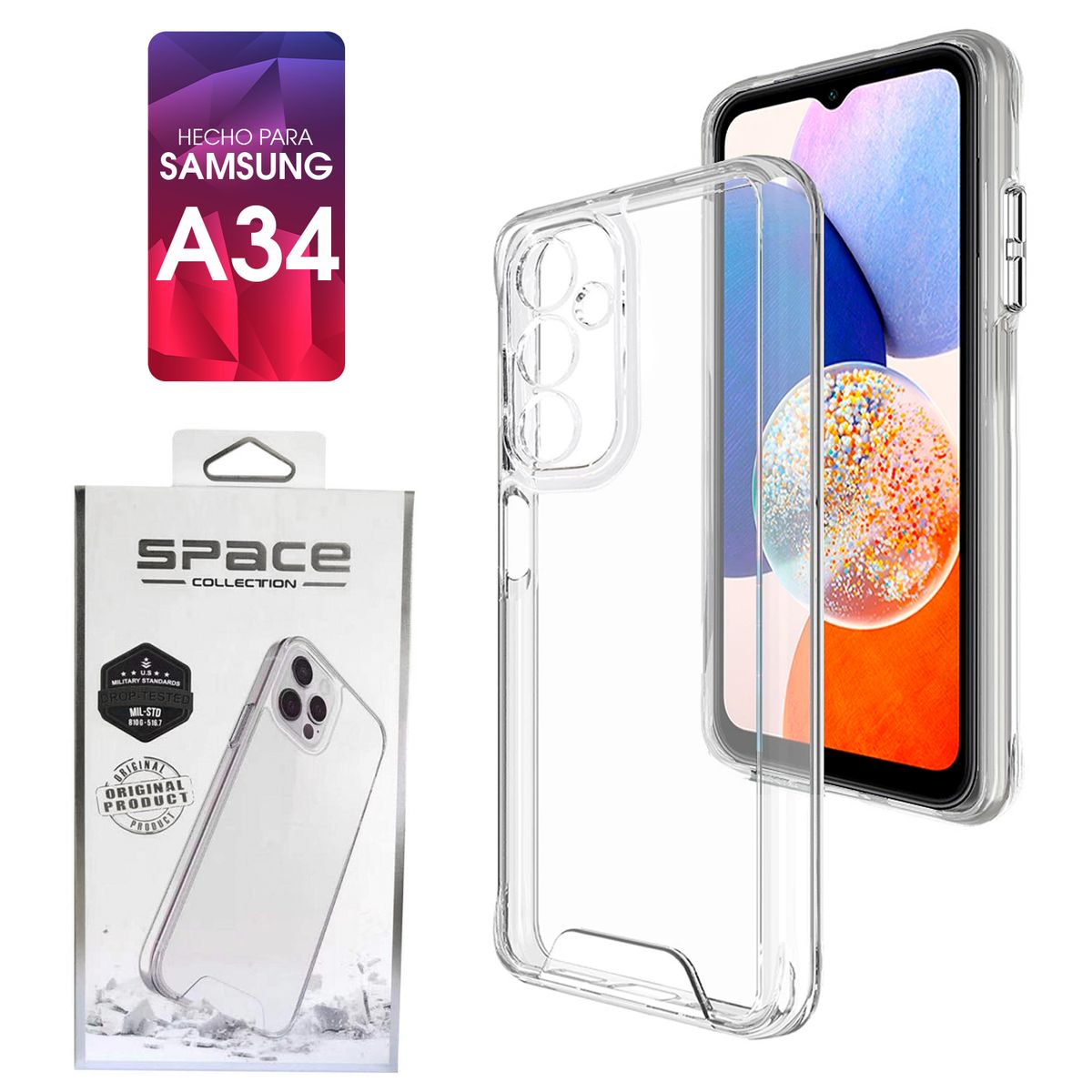 SPACE - Case Space Para Samsung A34 Transparente