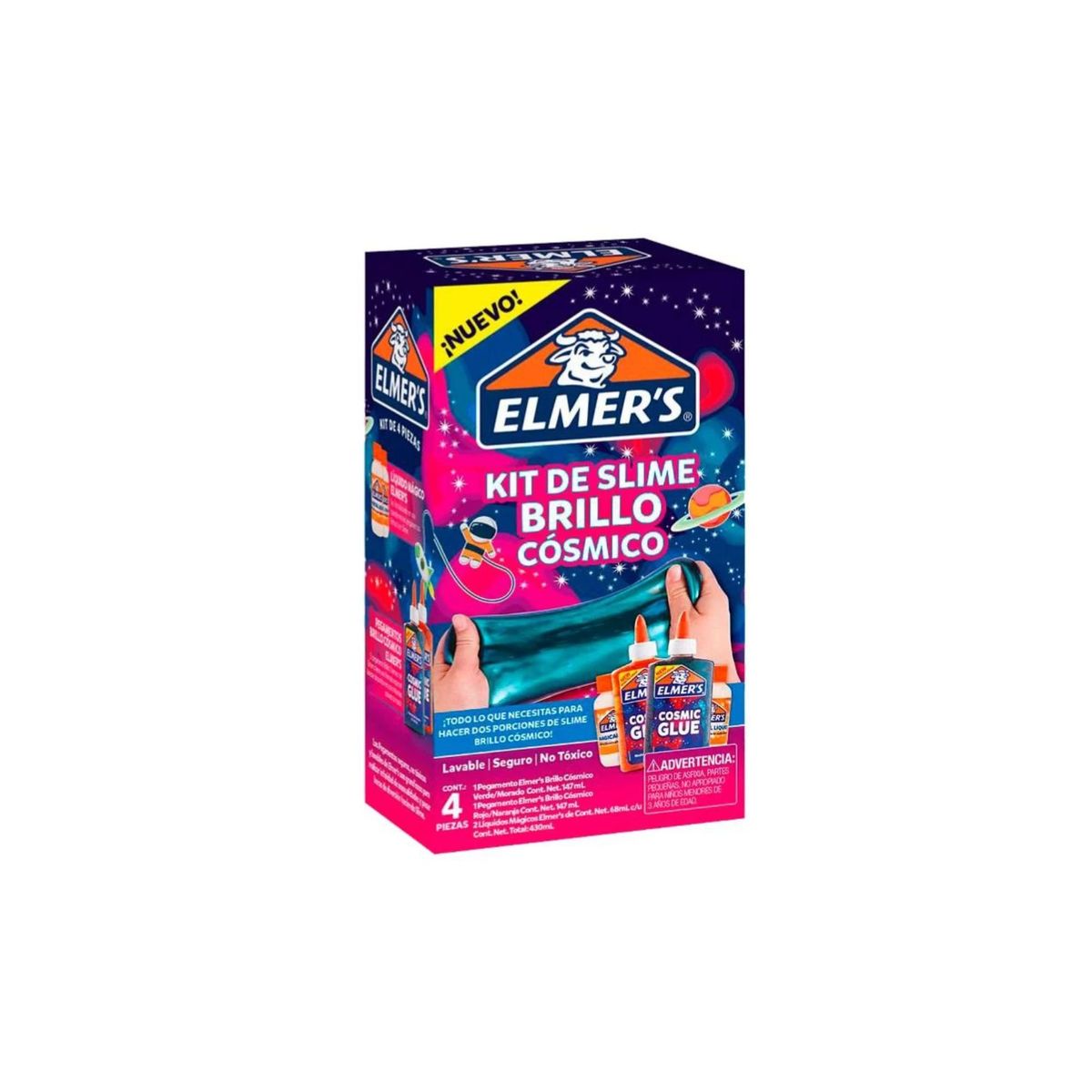 ELMERS - Elmers Kit Para Hacer Slime Brillo Cósmico 4 Piezas