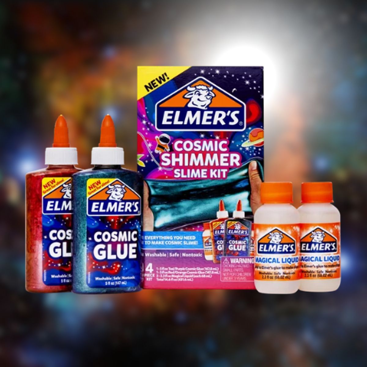 ELMERS - Elmers Kit Para Hacer Slime Brillo Cósmico 4 Piezas