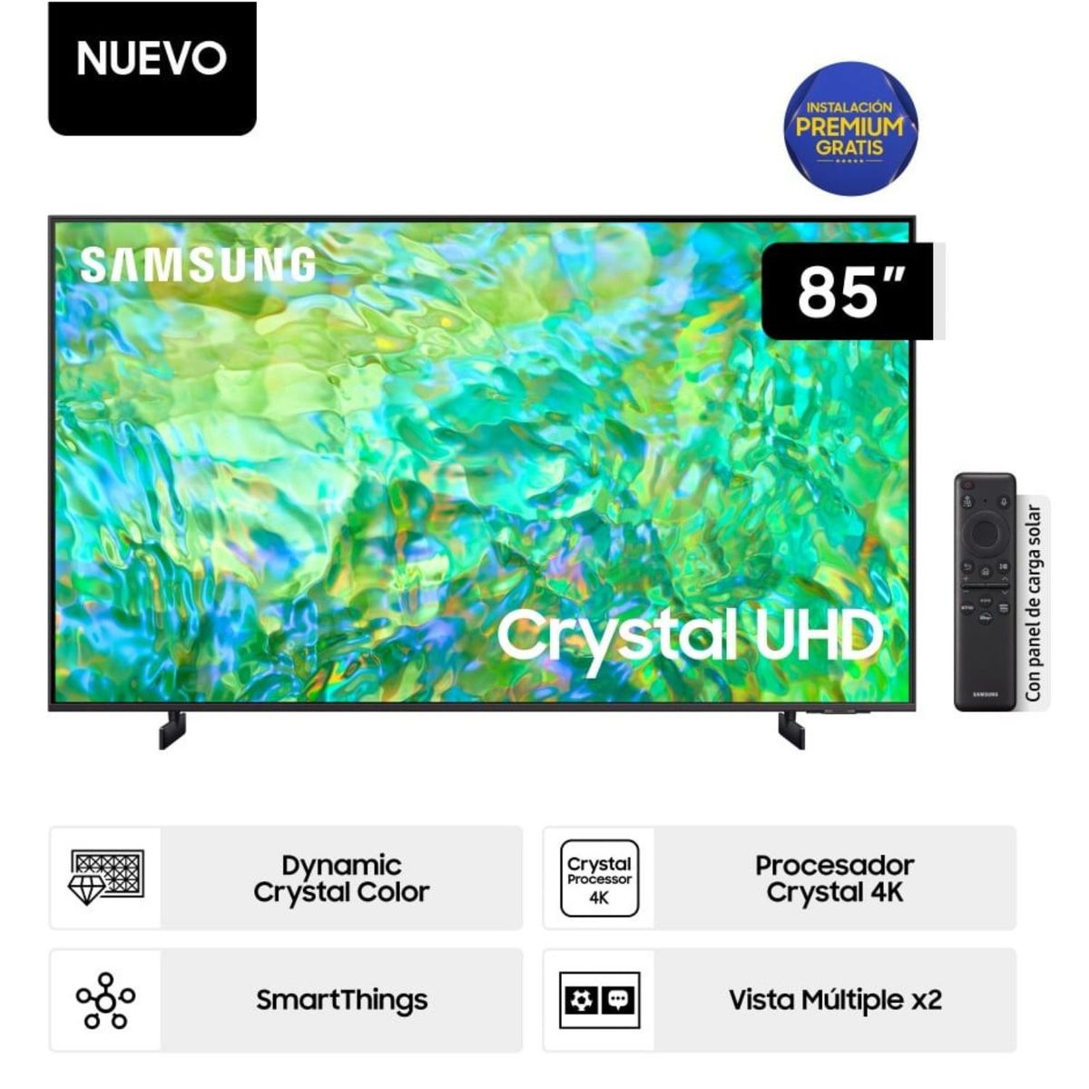 SAMSUNG - Televisor Samsung Smart TV 85 Crystal UHD 4K UN85CU8000GXPE