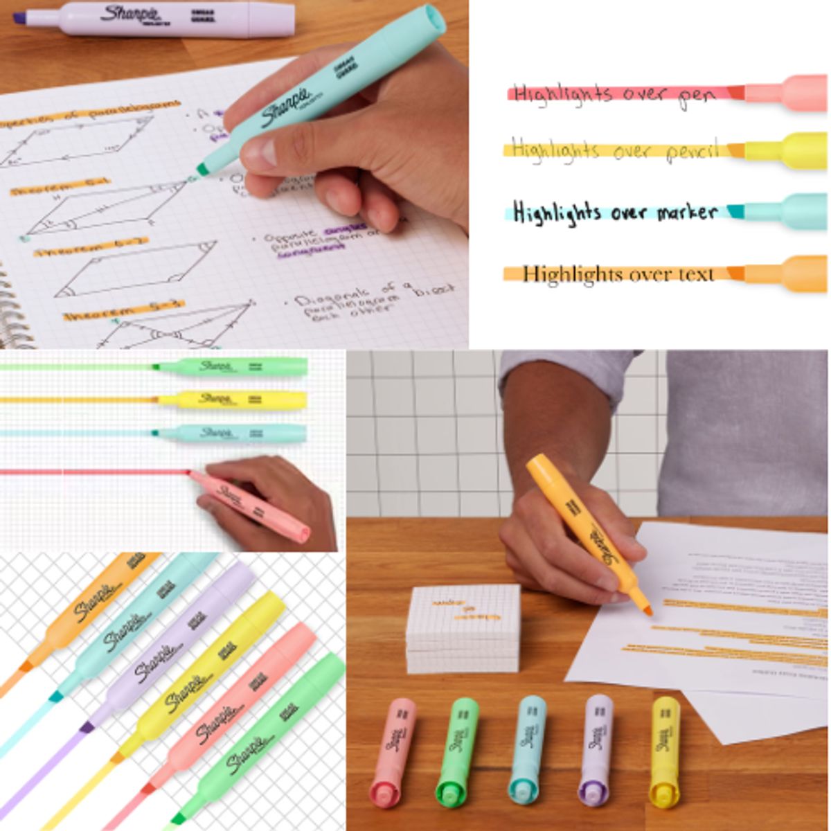 SHARPIE - Resaltador Sharpie Tank Colores Pasteles x6