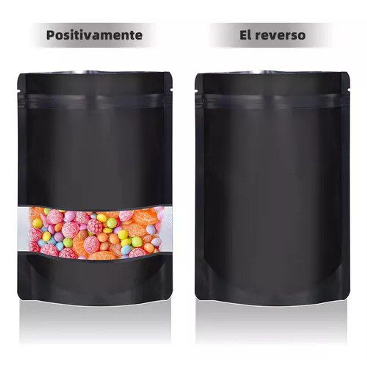 LA SEMILLITA PERUANA - 100 Sobre Negro con ventana Trilaminado,con zipper, con abre fácil