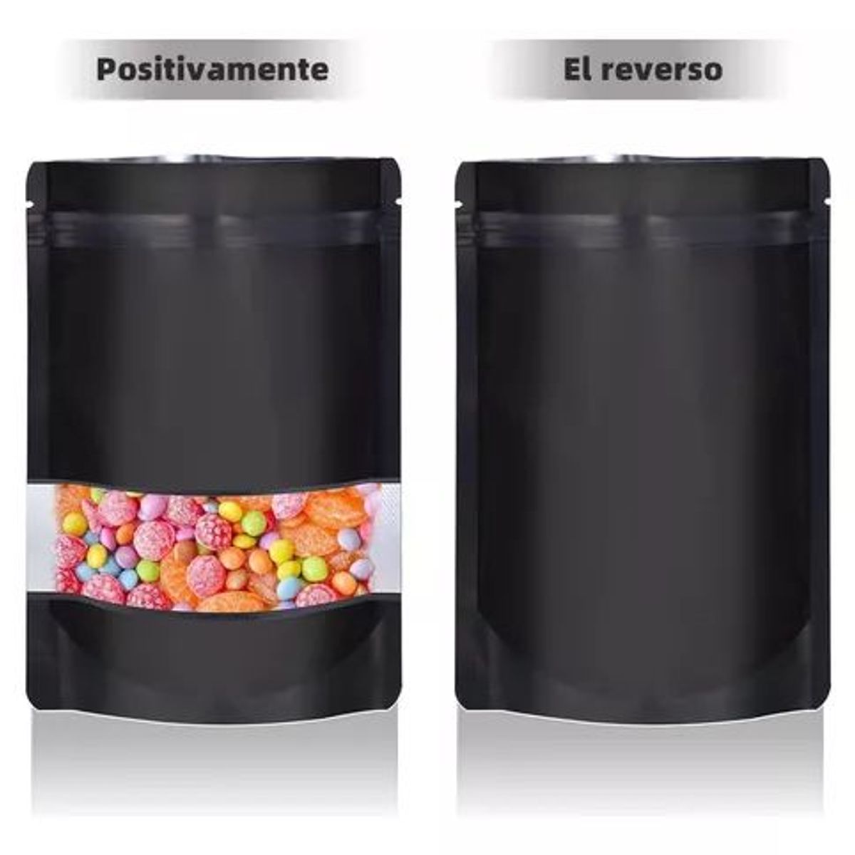 LA SEMILLITA PERUANA - 500 Sobre Negro con ventana Trilaminado,con zipper, con abre fácil