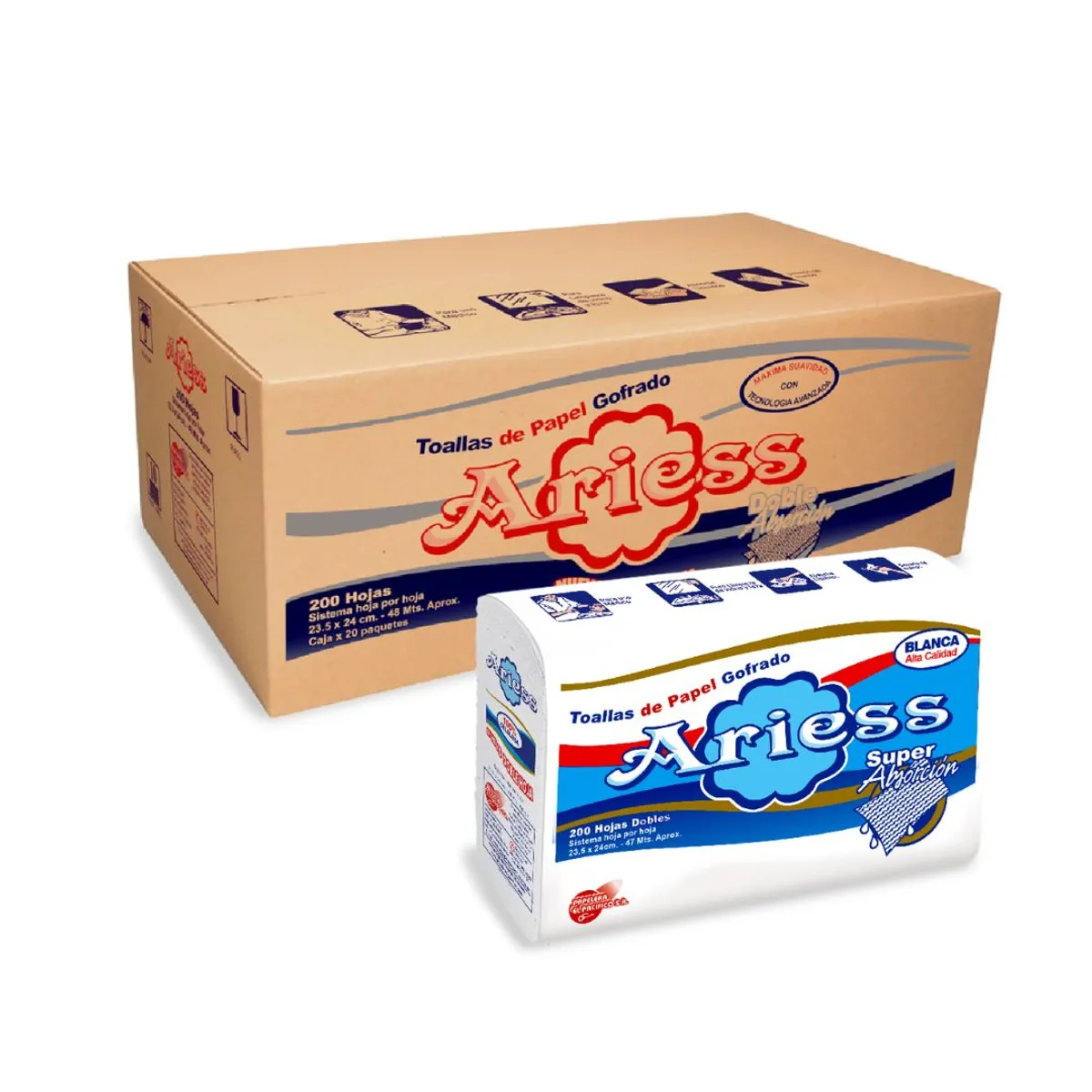 GENERICO - Papel Toalla Interfoliado Doble Hoja Ariess