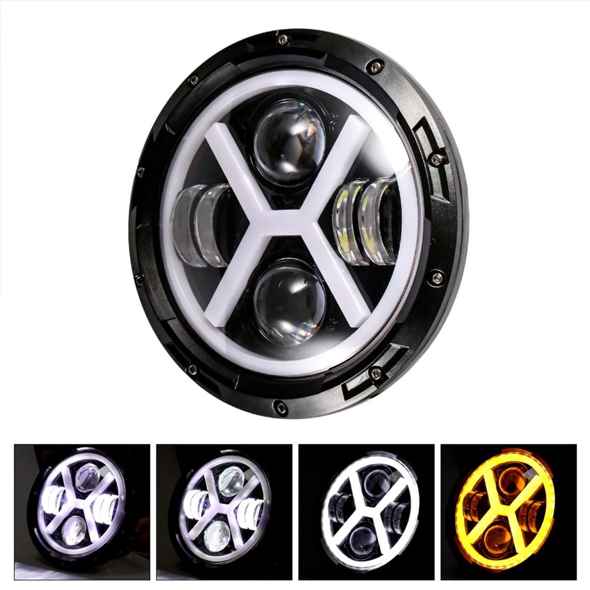 GENERICO - Faro Led 7 pulgadas Modelo X 4000LM Kontrol para Moto