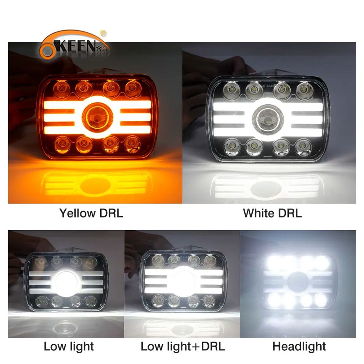 GENERICO - Faro Led 7 pulgadas Modelo H 4000LM Tipo Jeep Kontrol