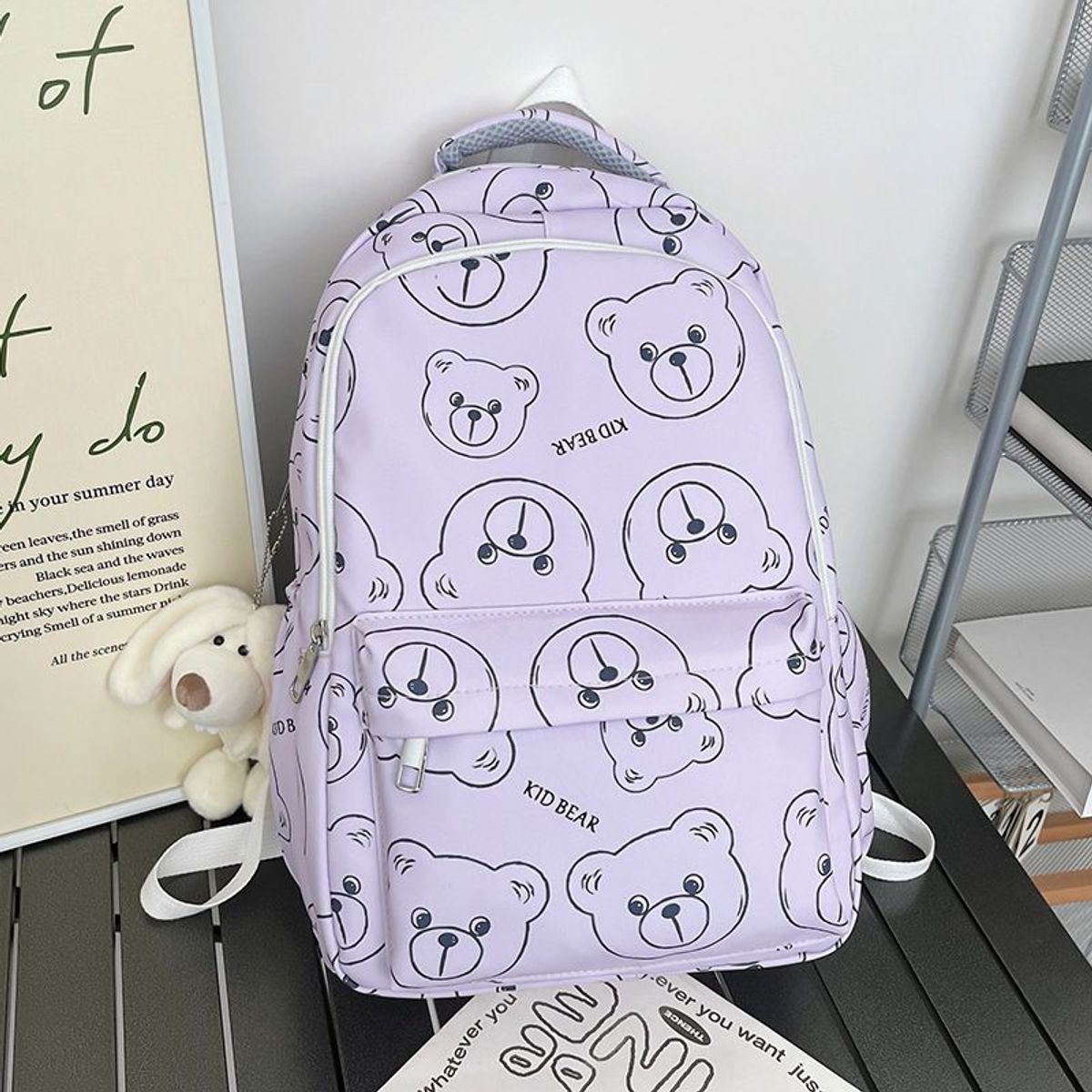 GENERICO - MOCHILA DAMA CON LLAVERO DE PELUCHE