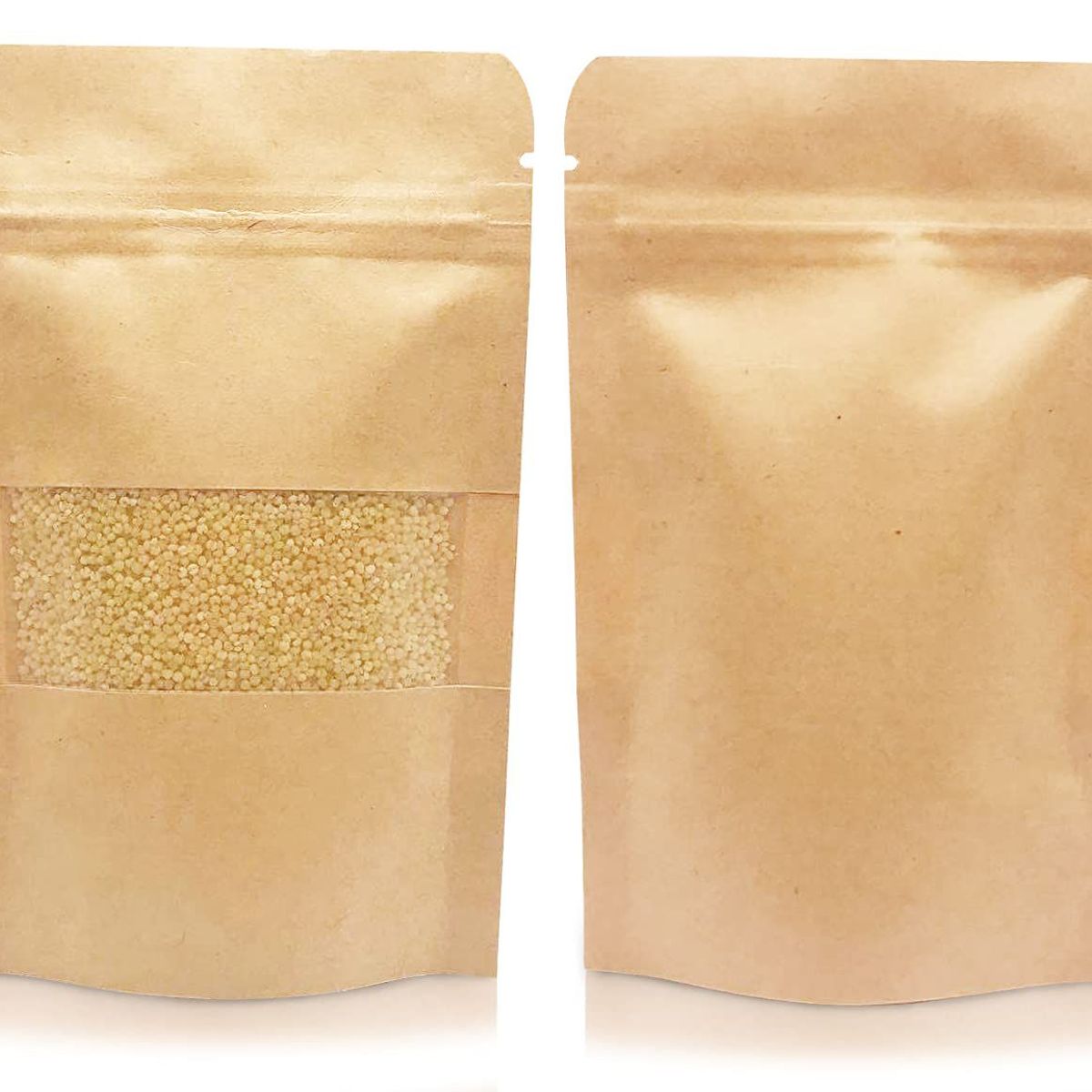 LA SEMILLITA PERUANA - 100 Sobre Trilaminado Kraft con ventana con zipper