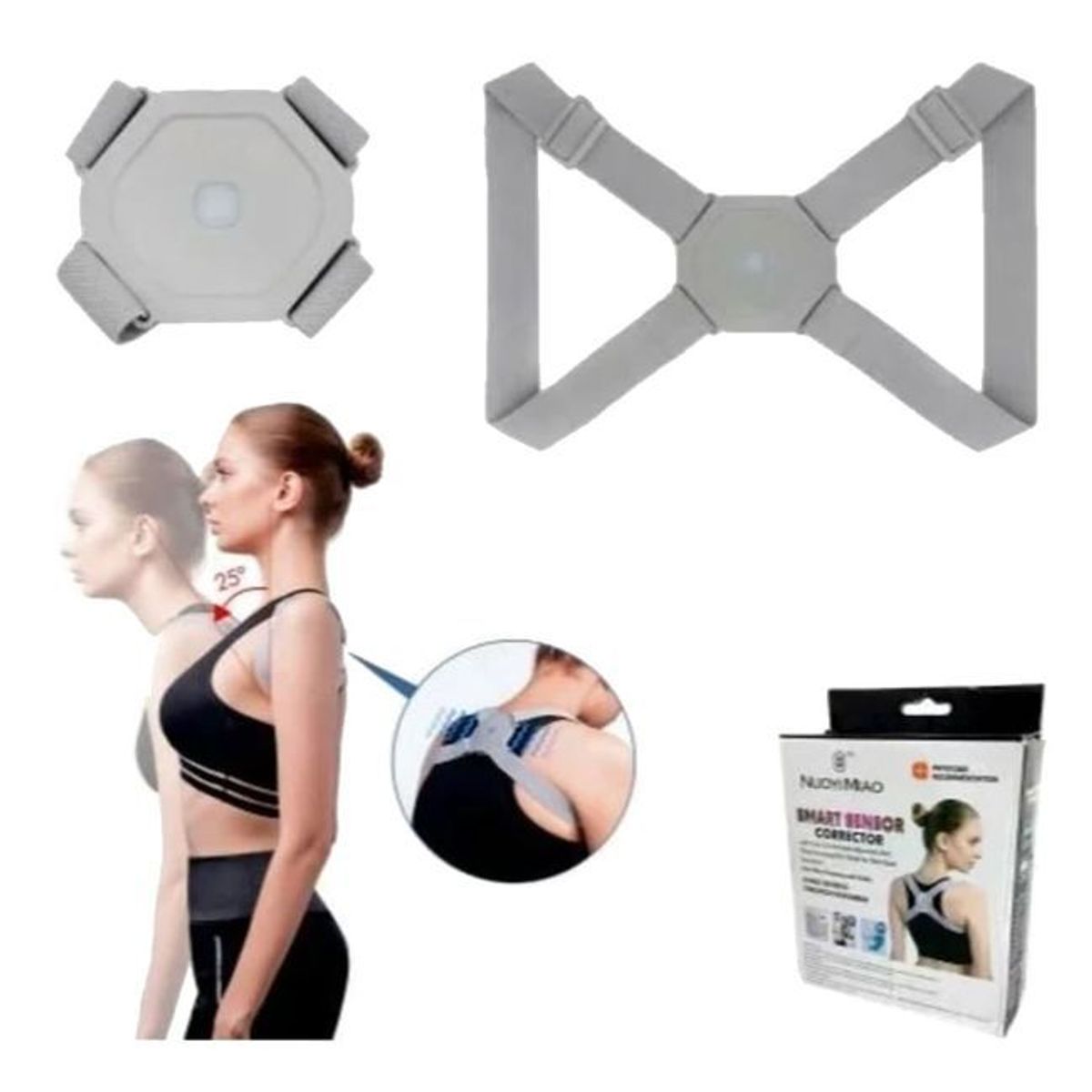 GENERICO - Corrector de Postura Inteligente con Sensor de Vibración Ajustable