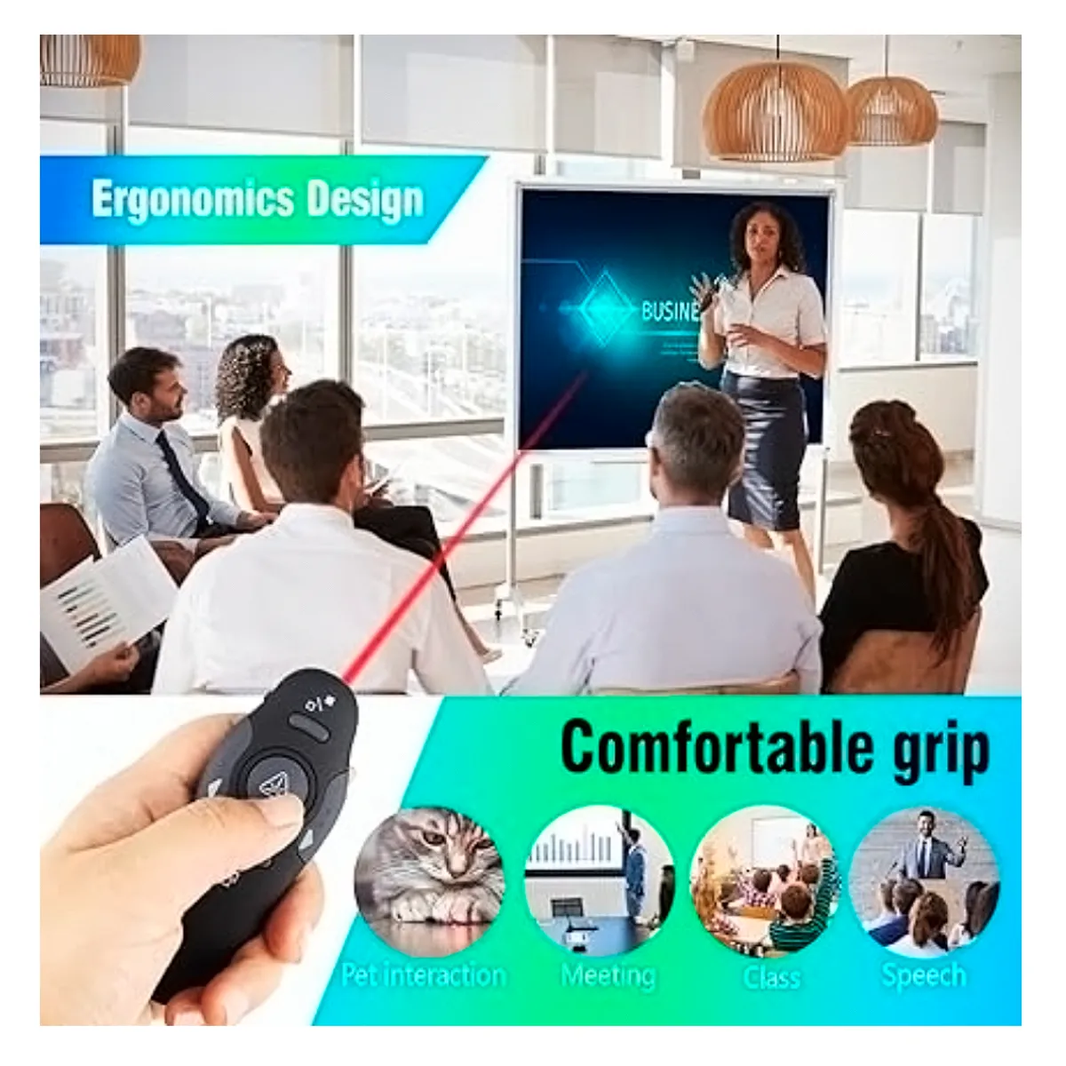 SEISA - Puntero Laser Presentador Diapositiva Mouse PPT Exposicion